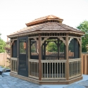 wooden 12 by 14 foot oval gazebo