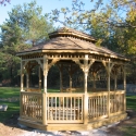 wooden 12 by 14 foot oval gazebo