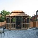 wooden 12 by 14 foot oval gazebo