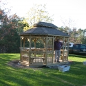 wooden 12 by 14 foot oval gazebo