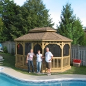 wooden 12 by 16 foot oval gazebo