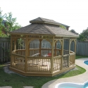 wooden 12 by 16 foot oval gazebo