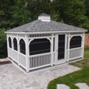 white vinyl rectangle gazebo