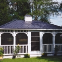 white vinyl rectangle gazebo