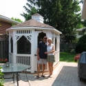 white vinyl 8 by 12 foot oval gazebo