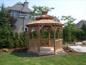 10 foot cedar octagon  gazebo