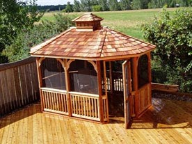 10 by 14 foot cedar oval gazebo