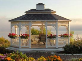 12 by 16 foot vinyl oval gazebo