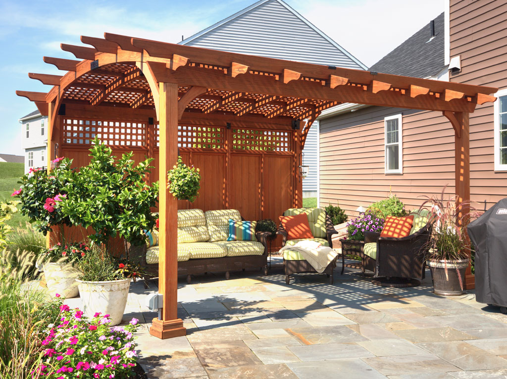 12 by 17 foot hearthside pergola