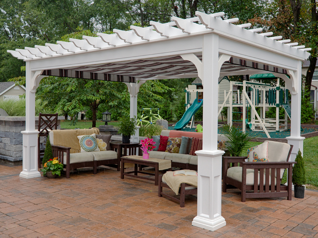 traditional vinyl pergola