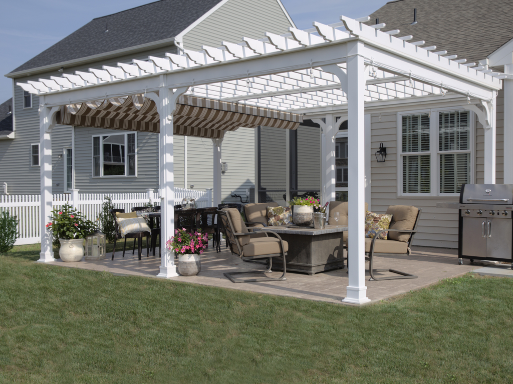 traditional vinyl pergola