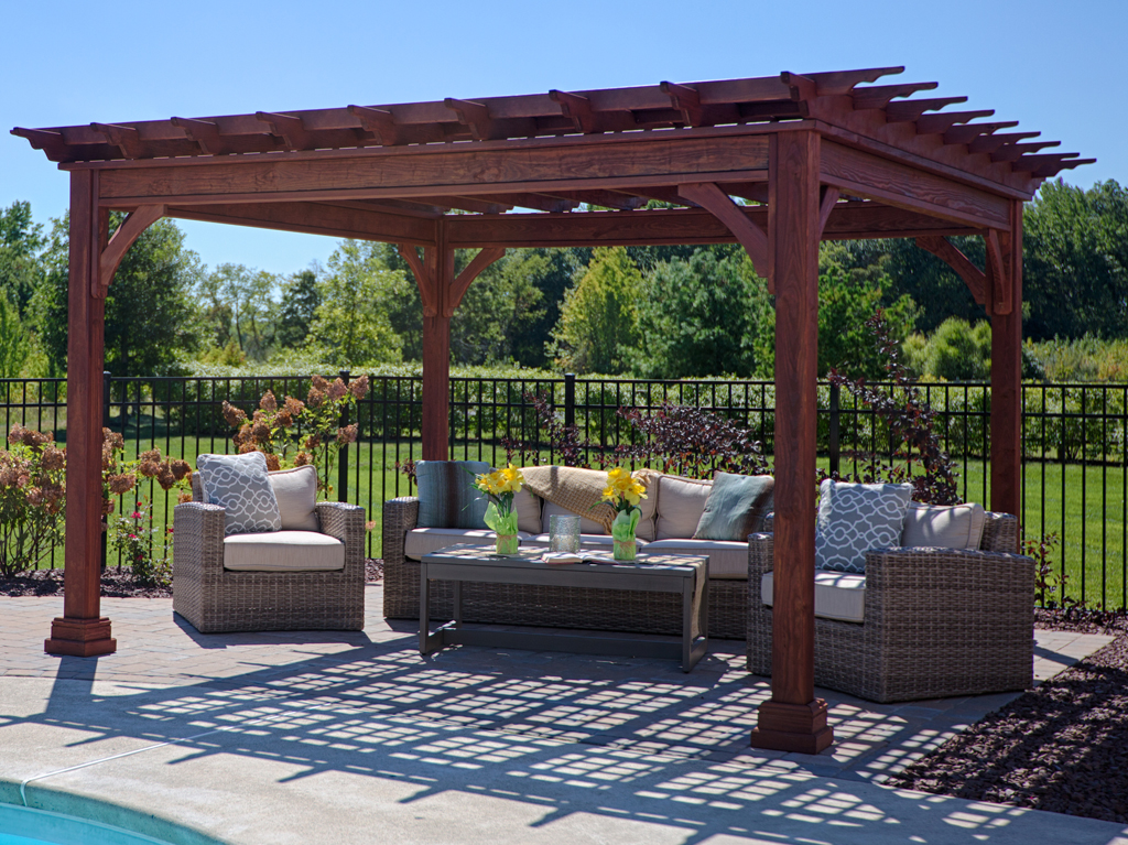 traditional wood pergola