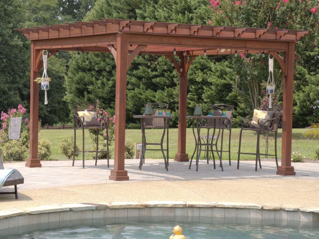 traditional wood pergola