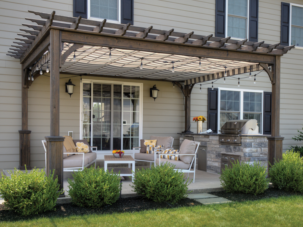 traditional wood pergola