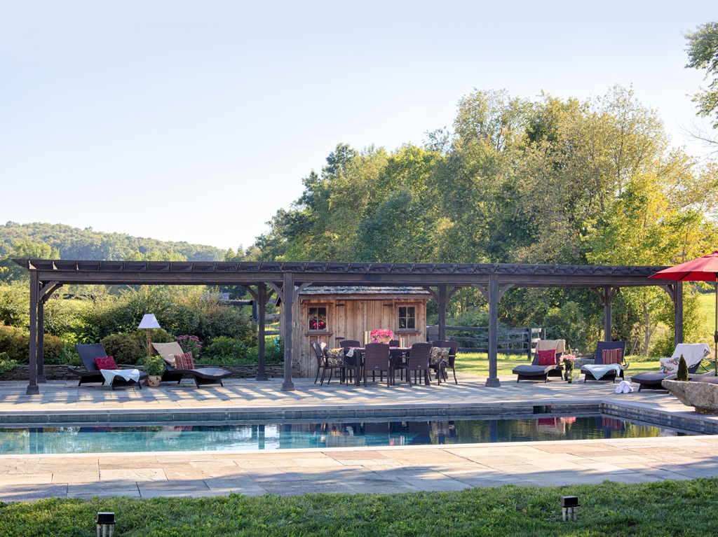 traditional wood pergola