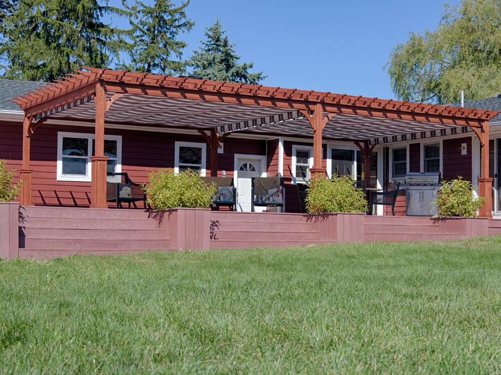 traditional wood pergola