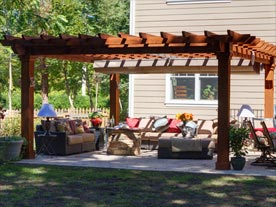 12 by 16 foot hemlock/ artisan pergola