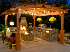 12 by 17 foot hearthside pergola