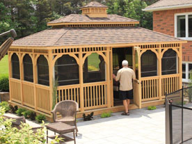 12 by 20 foot wooden rectangle gazebo