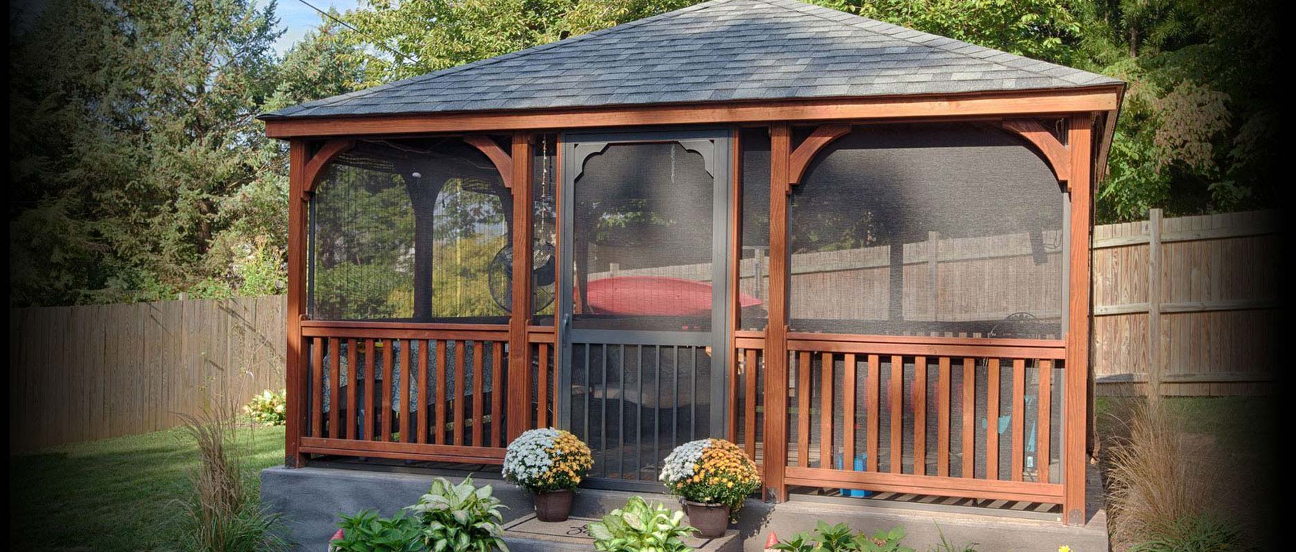 wooden 10 by 10 foot rectangle gazebo