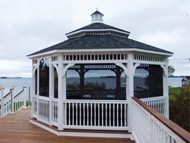 16 foot white vinyl octagon gazebo