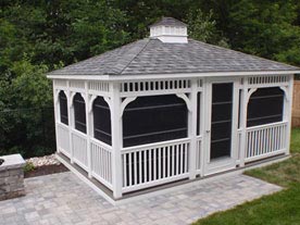 12 by 20 foot white vinyl rectangle gazebo