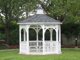 10 foot white vinyl octagon gazebo