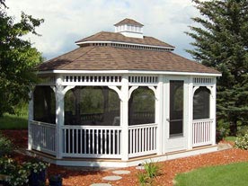 14 by 24 foot wooden oval gazebo