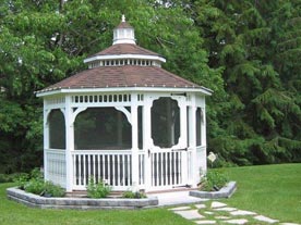 12 foot white vinyl octagon gazebo