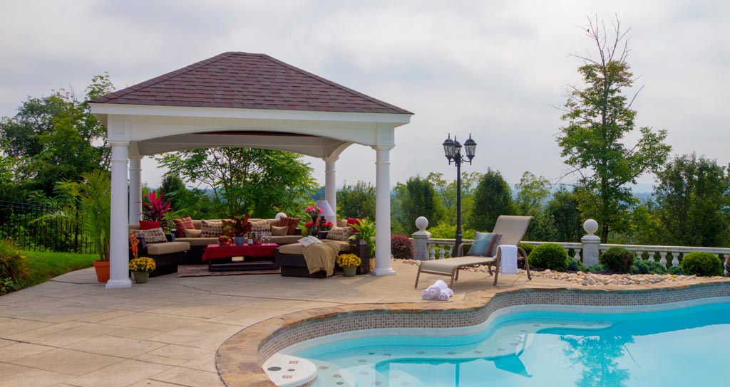 beautiful poolside pavilion