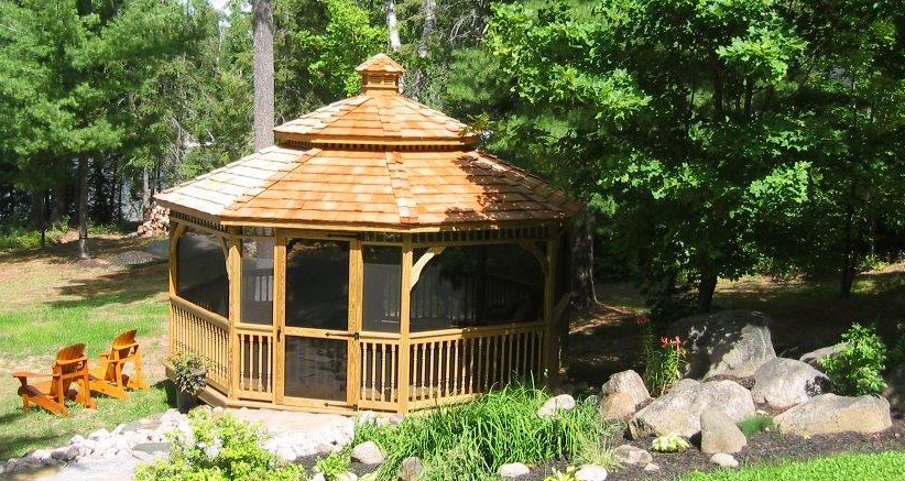 wooden octagon gazebo