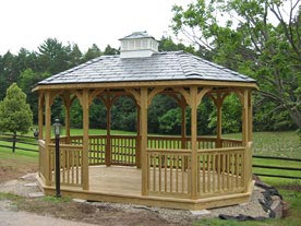 12 by 16 foot wooden oval gazebo