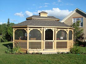 14 by 20 foot wooden oval gazebo