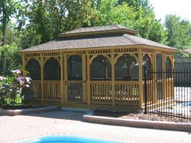 12 by 18 foot wooden rectangle gazebo