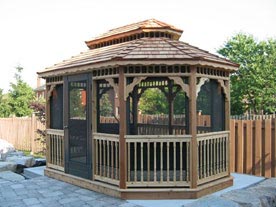 12 by 14 foot wooden Oval Wood Gazebo